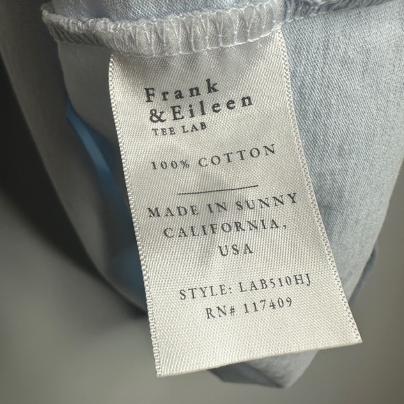 Frank & Eileen Patrick Popover Henley Light Blue Long Sleeve 100% Cotton - Picture 6 of 8